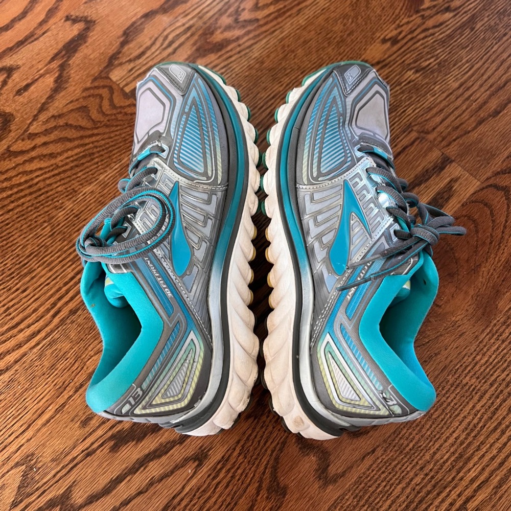 Brooks Glycerin 13 Womens 10 Running Shoes Teal Silver Sneakers 1201971B030 - Picture 4 of 14